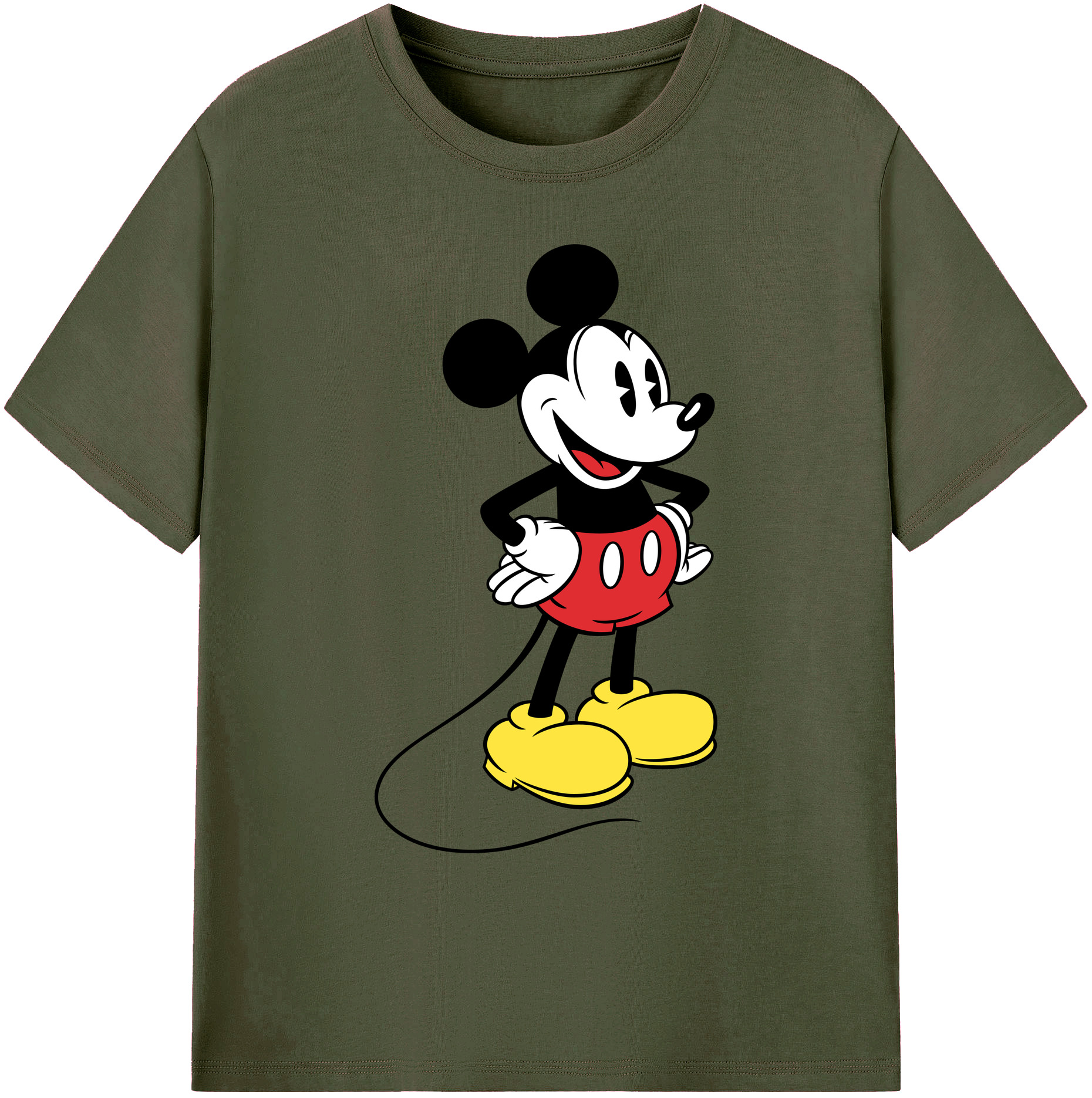 ミッキーマウス Mickey Mouse 綿100％ メンズ半袖Tシャツ｜肌触りやわらか＆通気性
